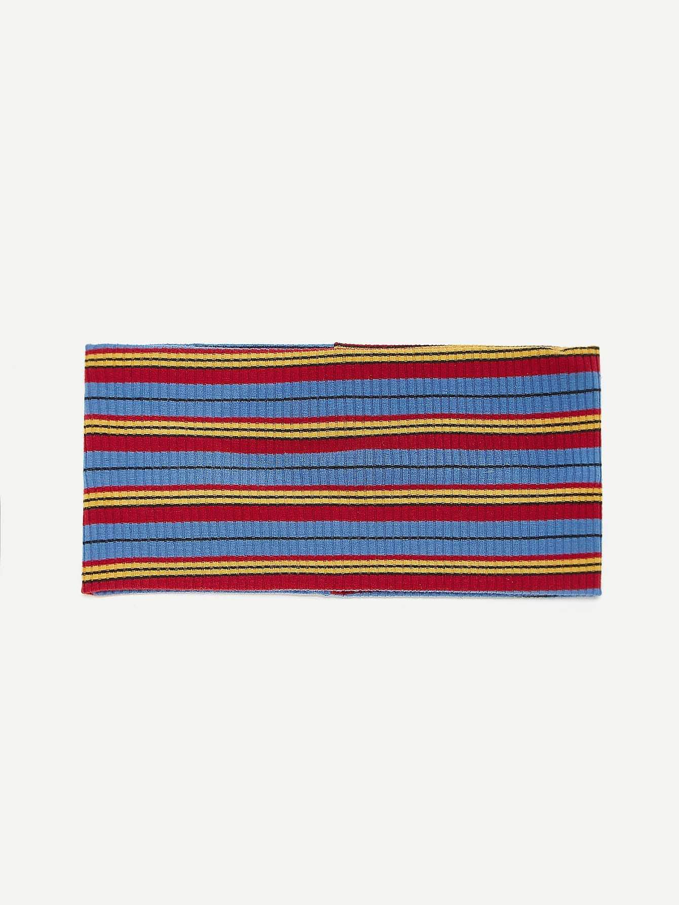 Multicolor Polyester Polychrome Striped Headband