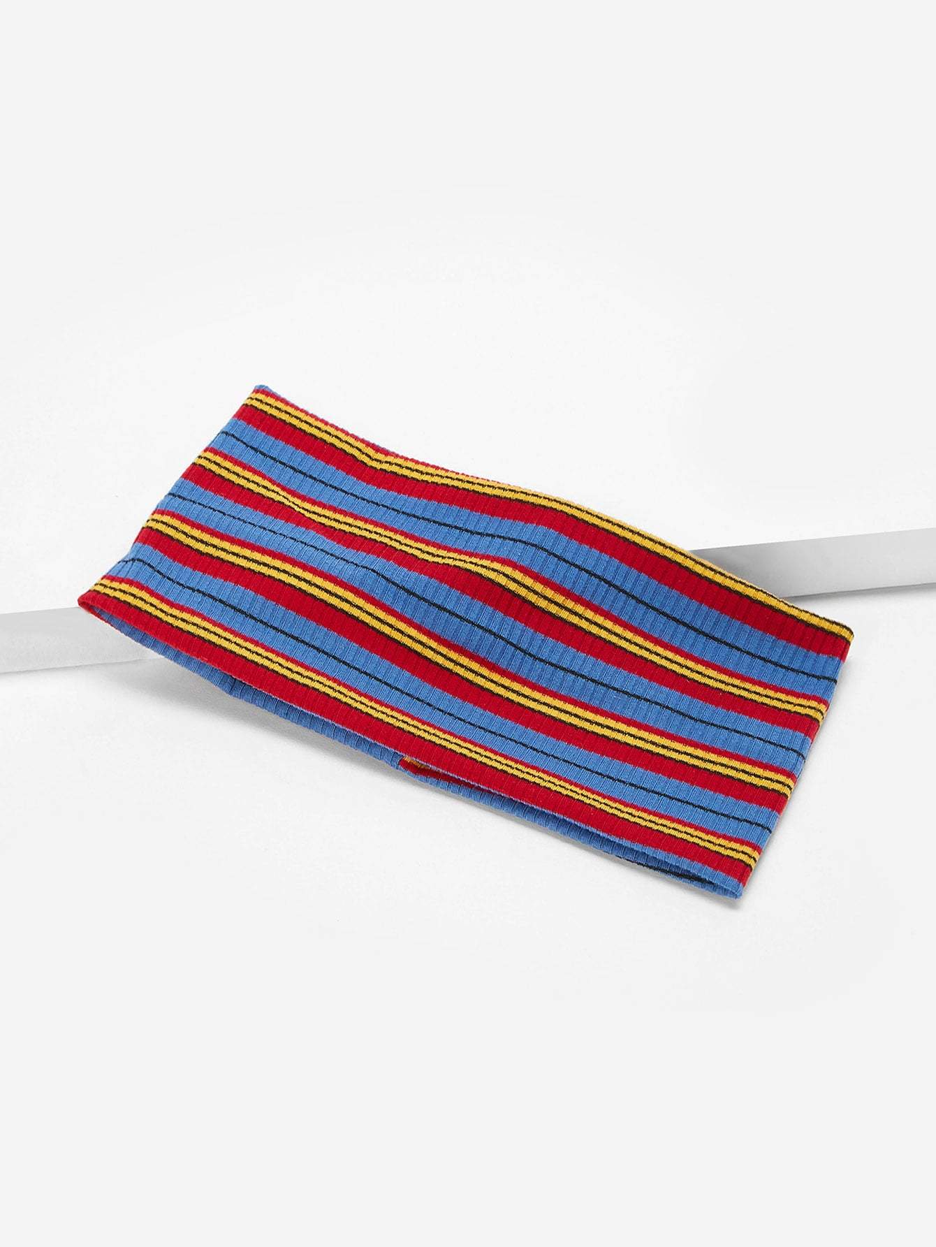 Multicolor Polyester Polychrome Striped Headband