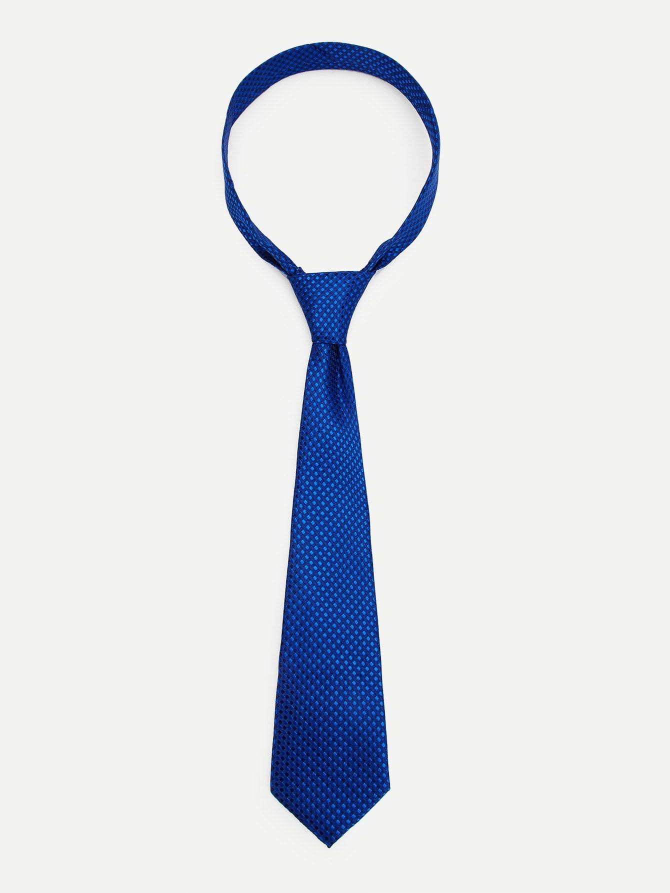 Blue Polyester Embroidery Tie