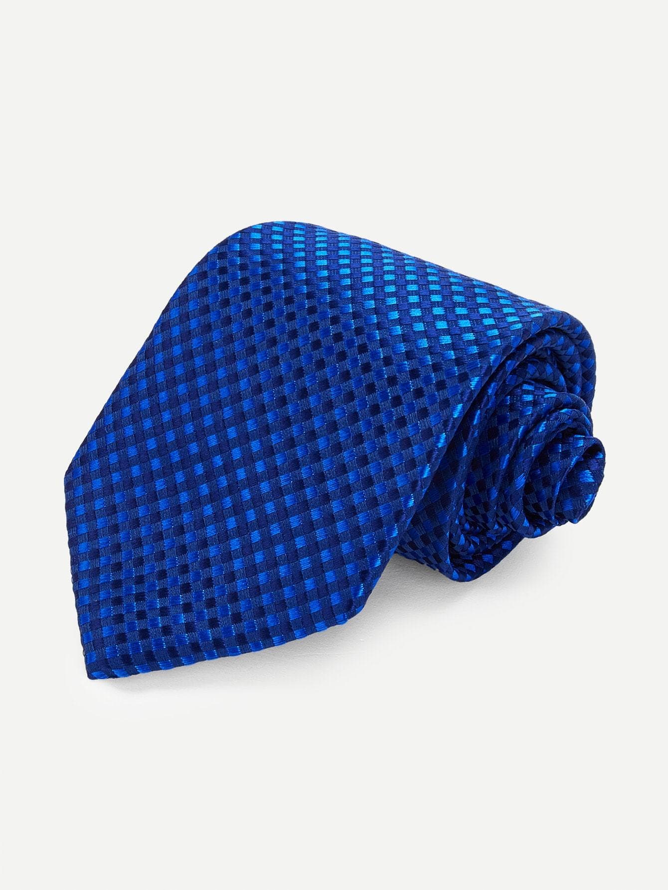 Blue Polyester Embroidery Tie