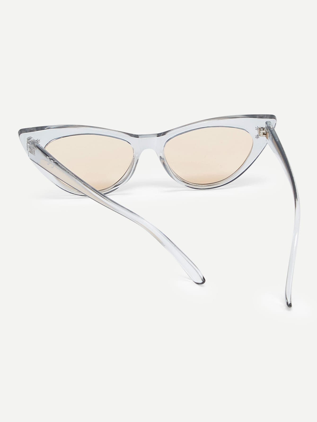 Transparent Frame Tinted Lens Cat Eye Sunglasses