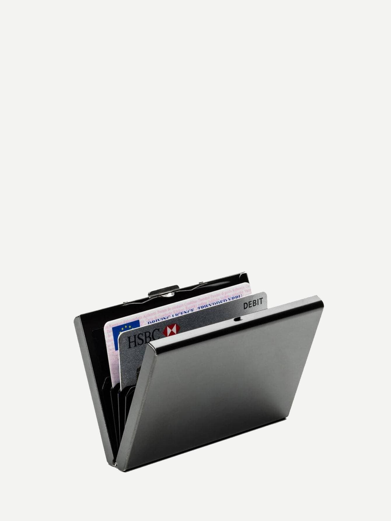 Metal Black Structured Card Holder