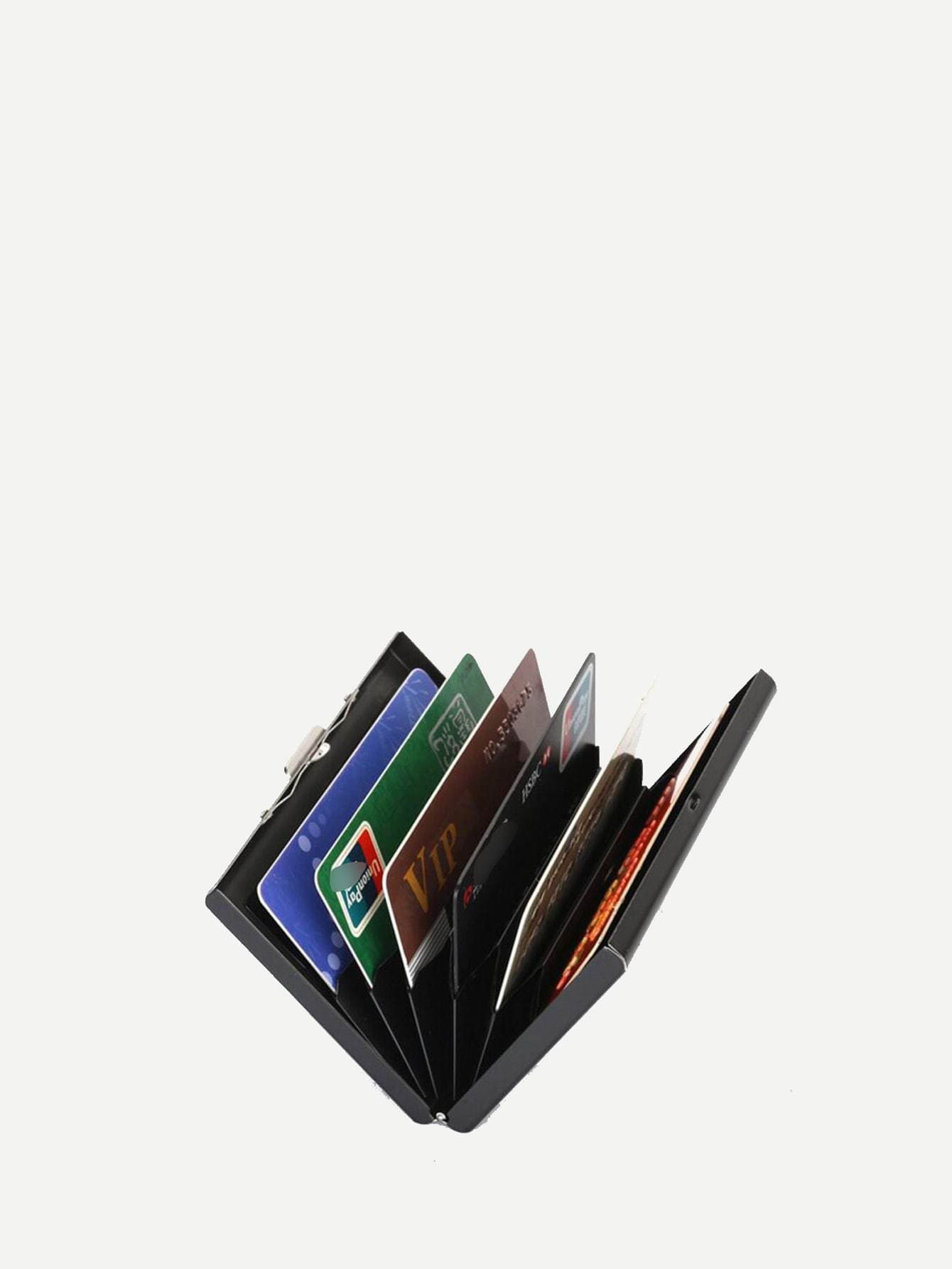 Metal Black Structured Card Holder