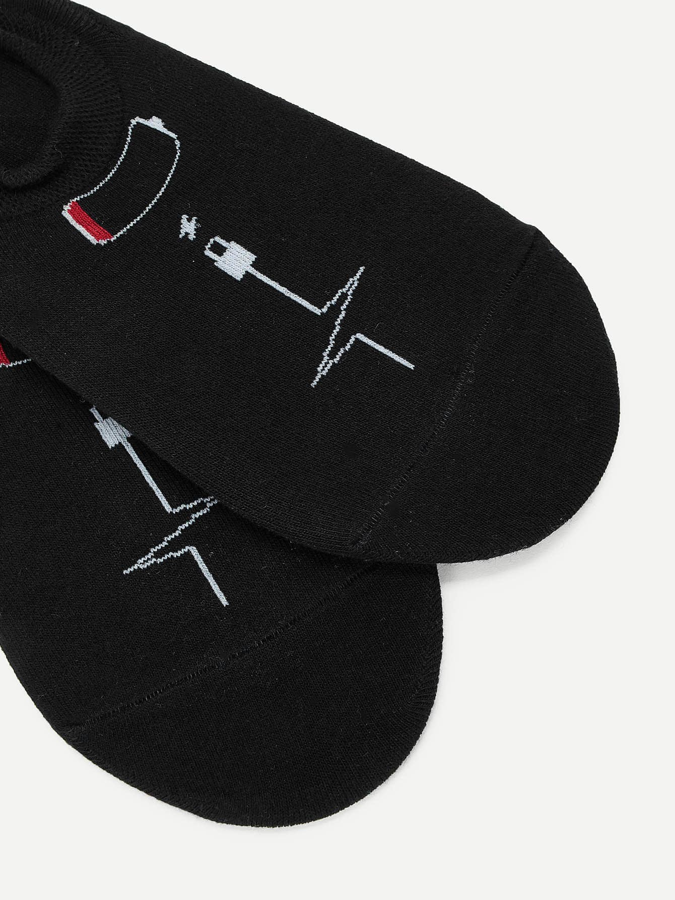 Cotton Battery Pattern Short Socks