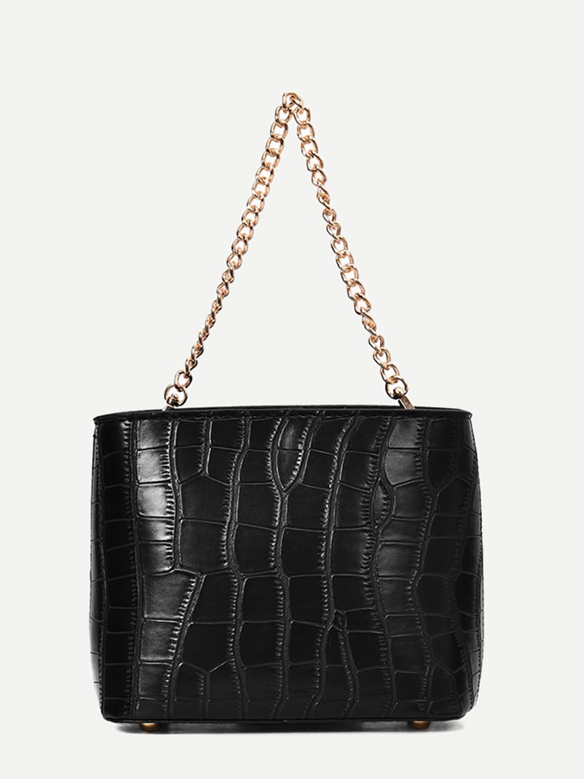 Croc Embossed Chain Tote Bag