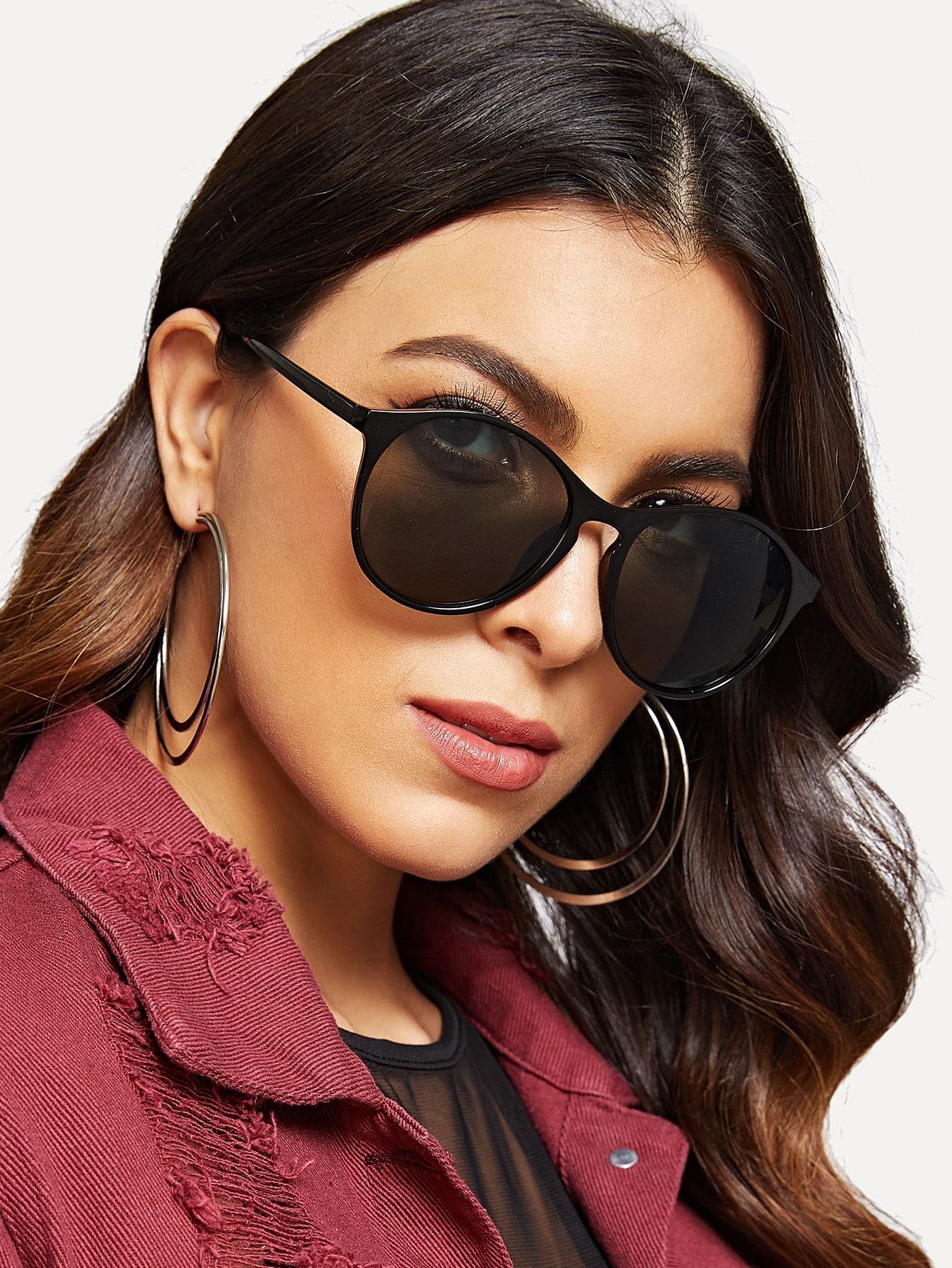 Tortoiseshell Frame Flat Lens Sunglasses