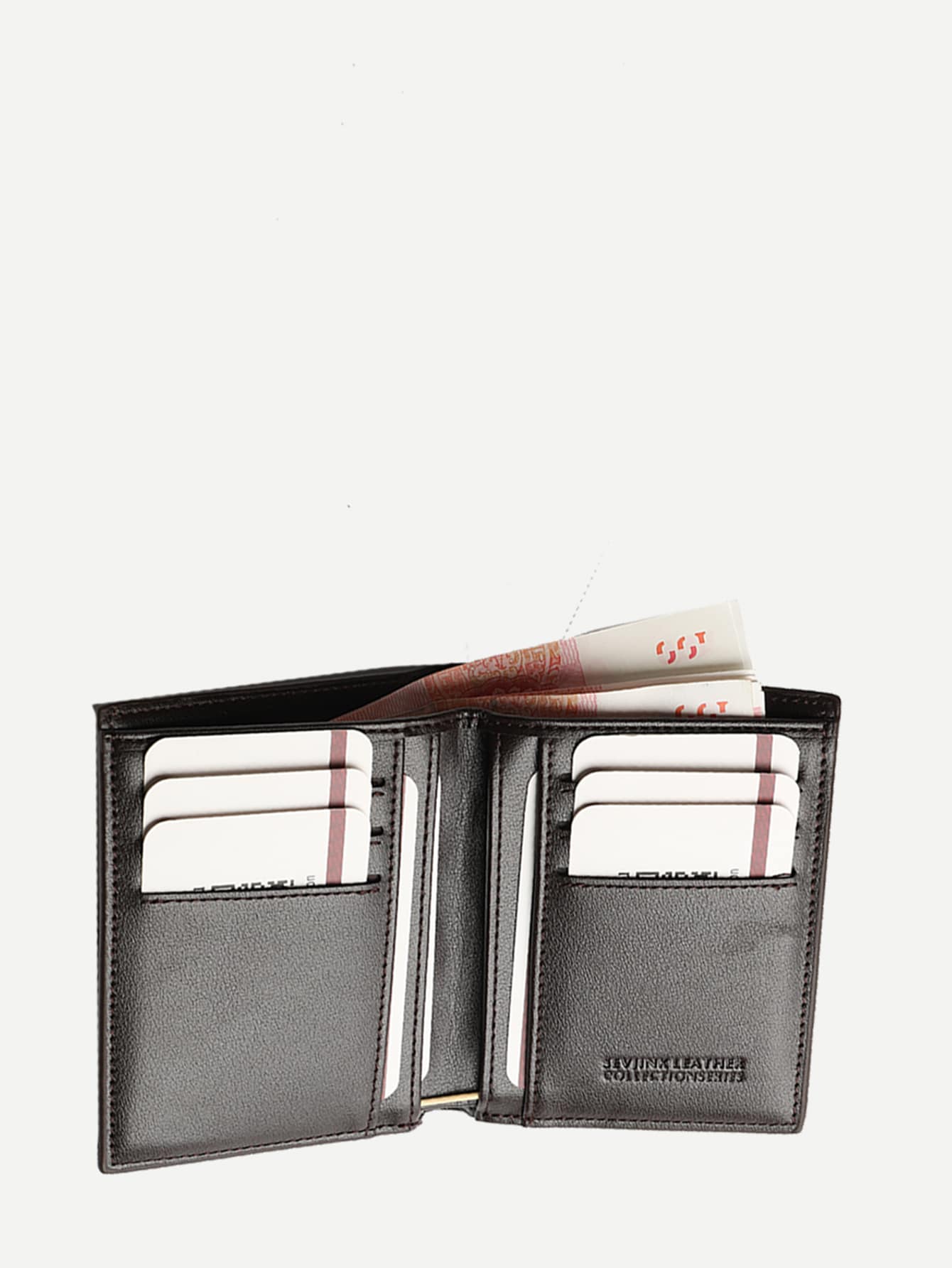 Grey Fold Over PU Wallet