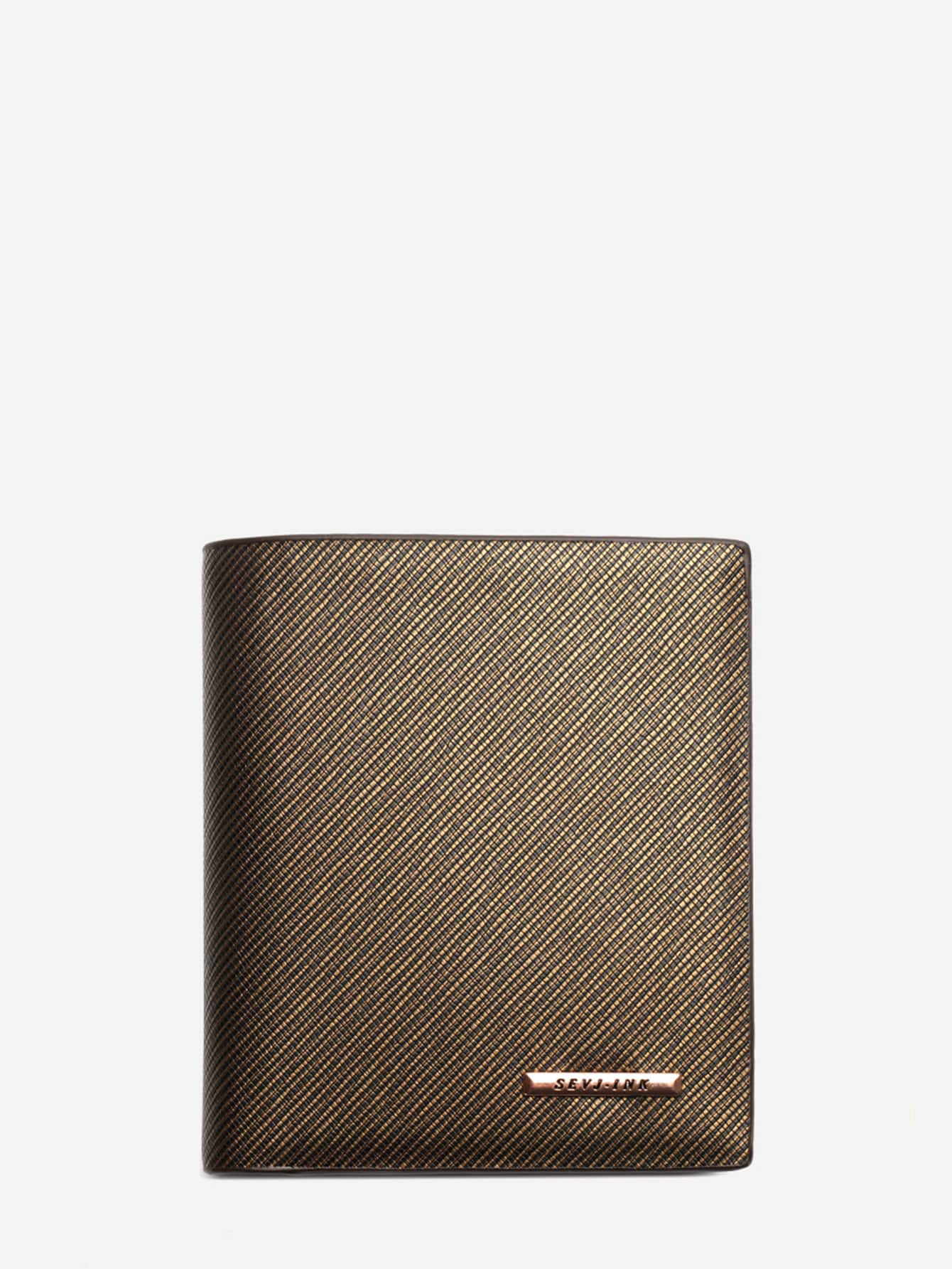 Grey Fold Over PU Wallet