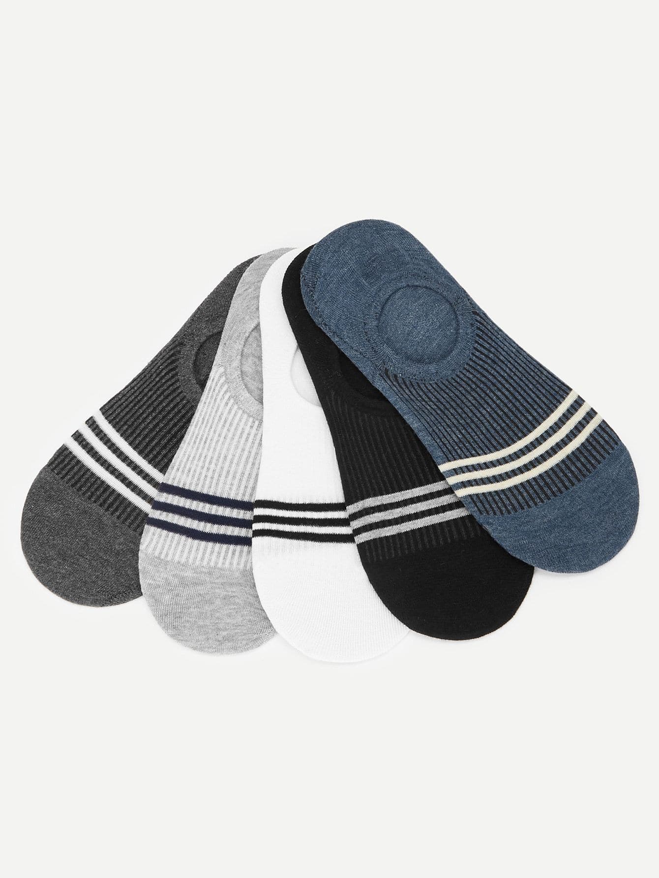 Cotton Striped Invisible Socks 5pairs