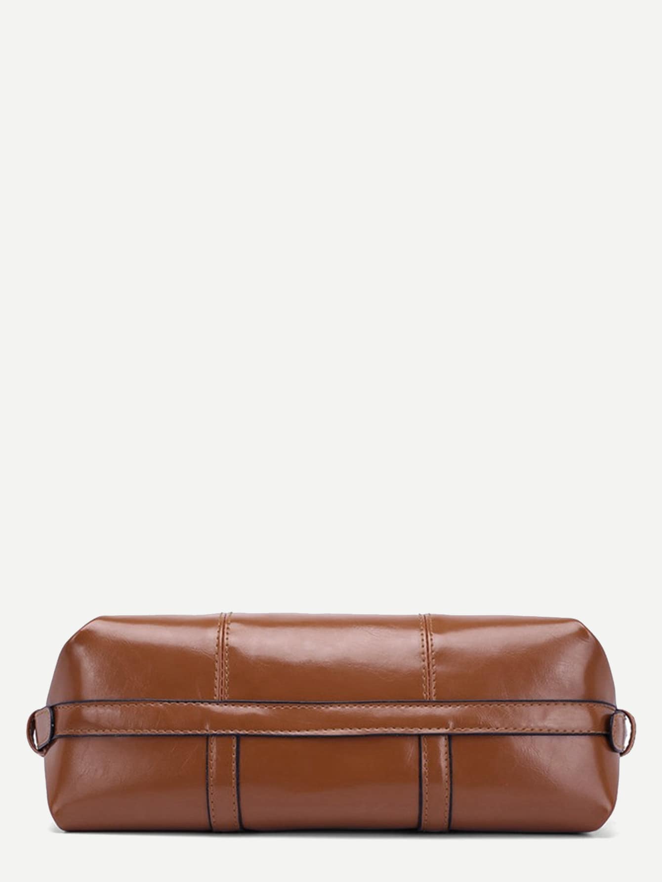 Brown Solid Tote Bag With Adjustable Strap