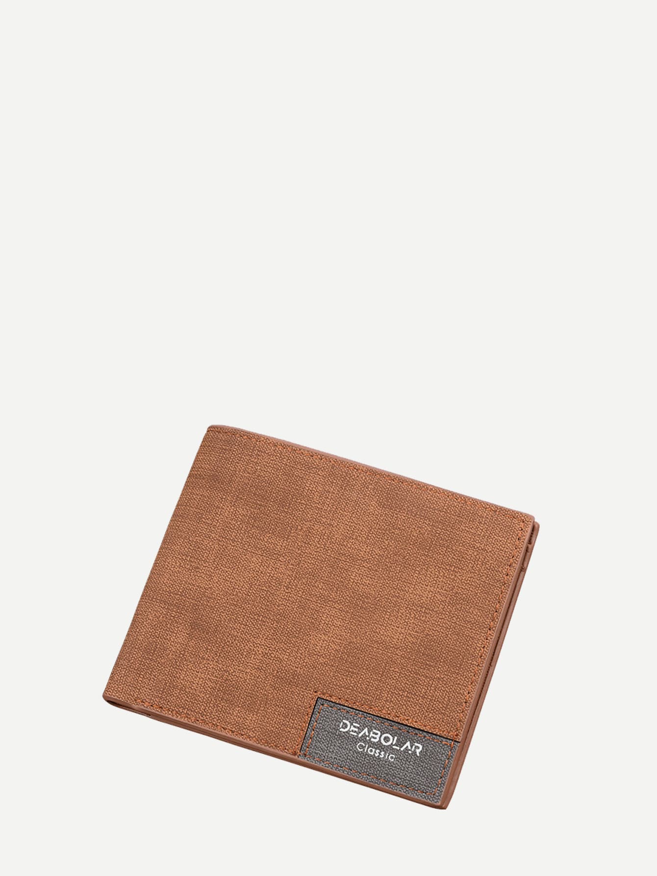 Brown PU Leather Fold Over Solid Wallet