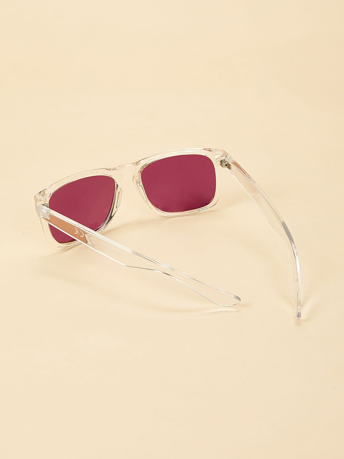Boho Pink Transparent Frame Tinted Lens Sunglasses