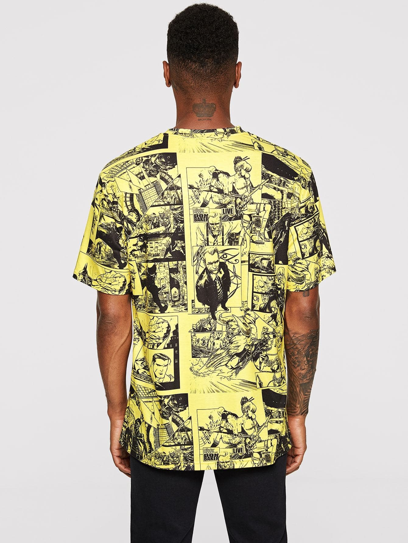 Round Neck Comic Print Tshirt Tee