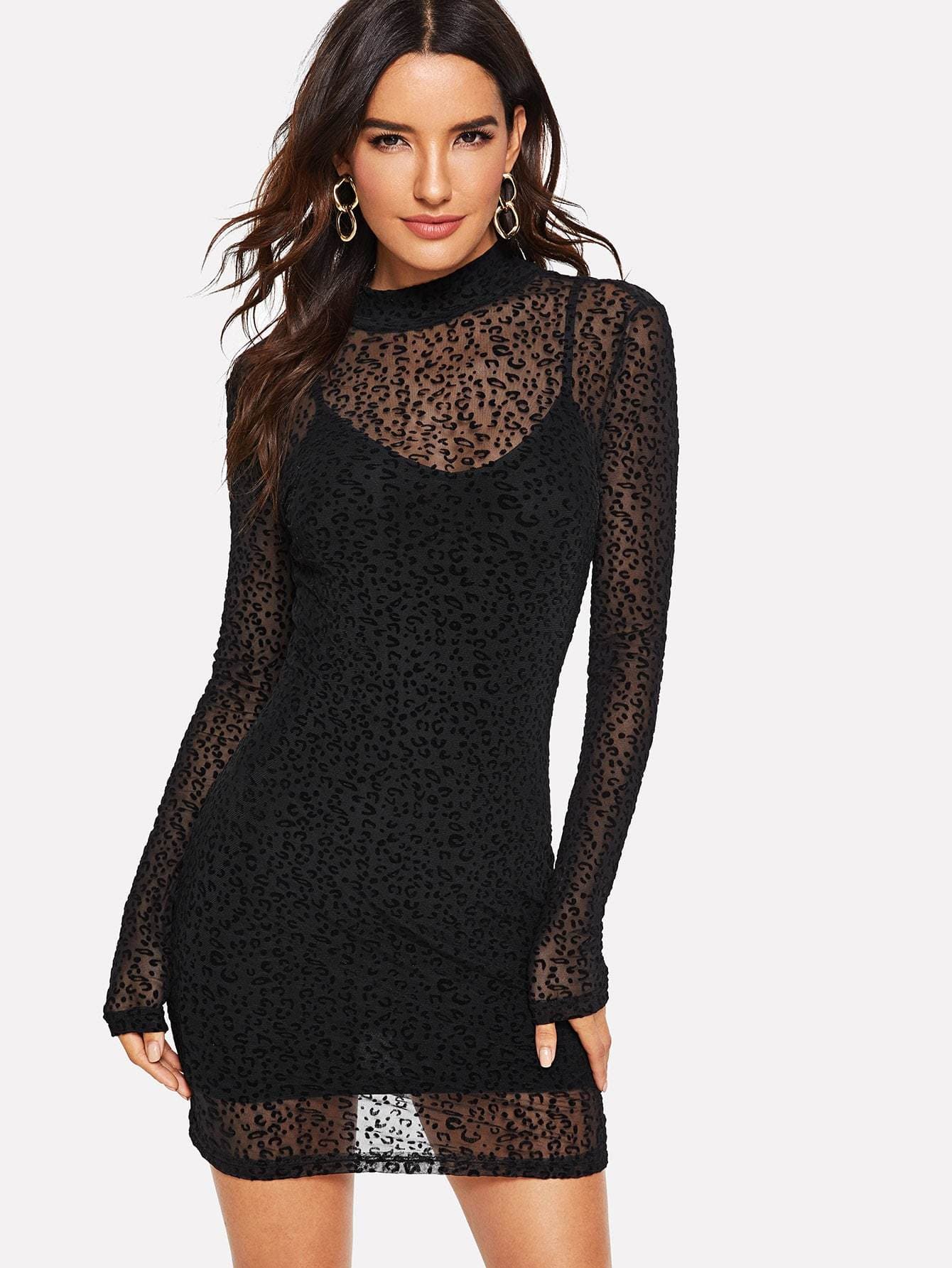 Polyester Star Glitter Mesh Overlay 2 In 1 Dress