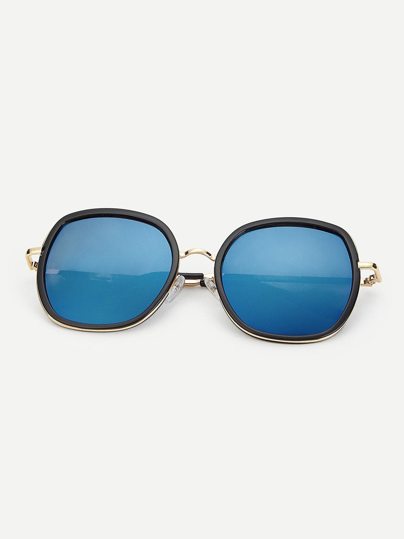 Blue Double Frame Tinted Lens Sunglasses