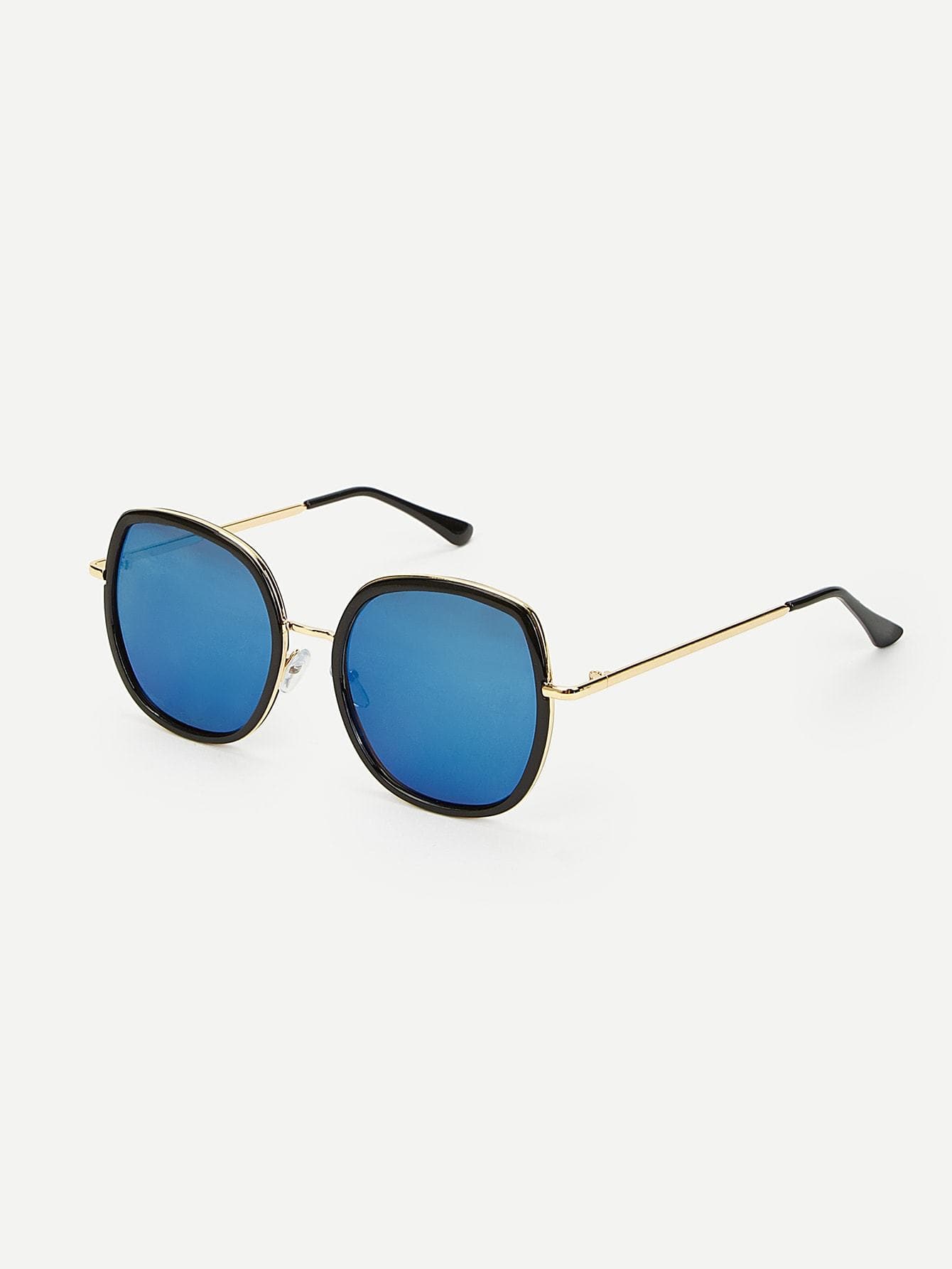 Blue Double Frame Tinted Lens Sunglasses