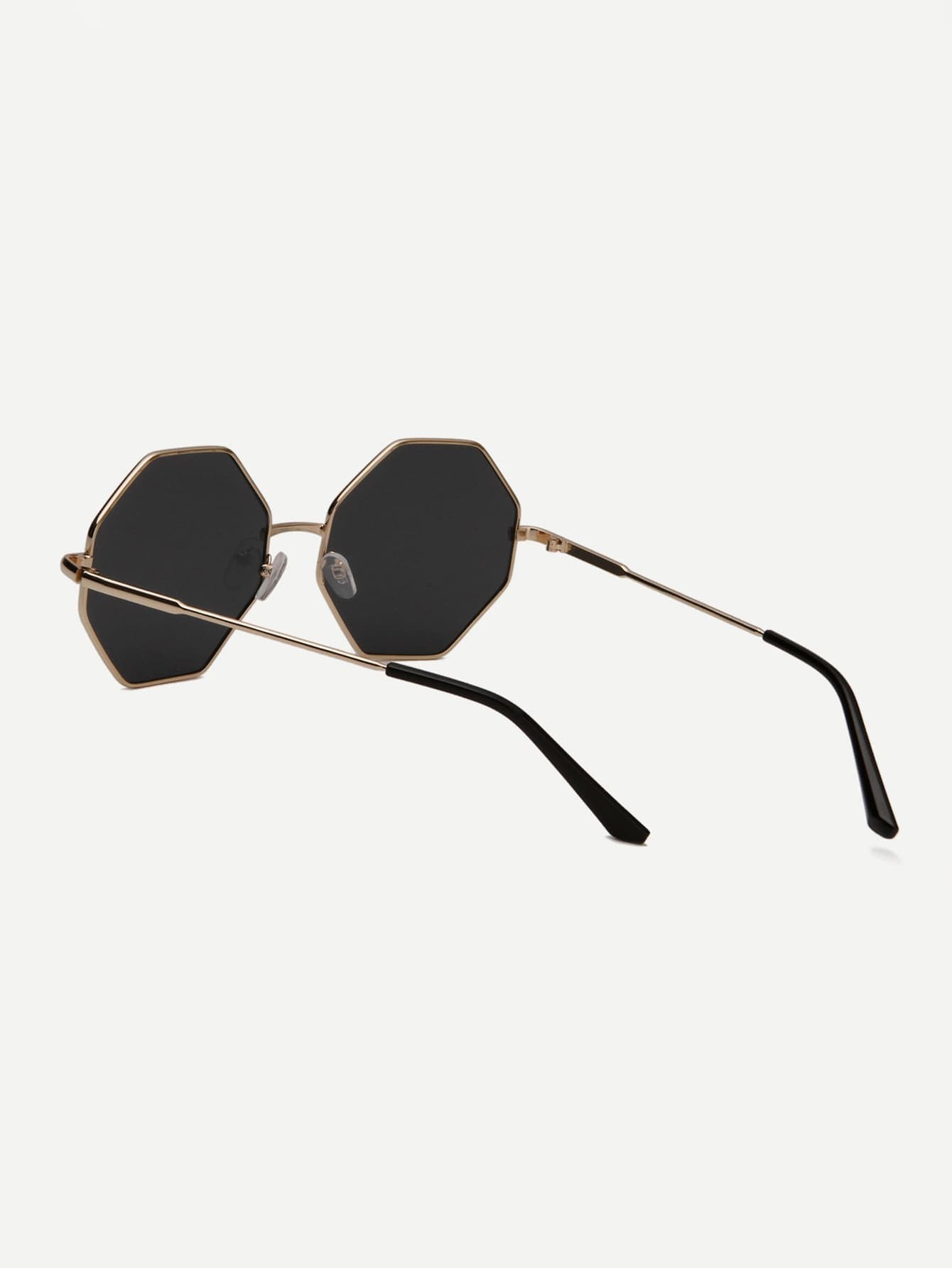 Men Metal Frame Polygon Lens Sunglasses