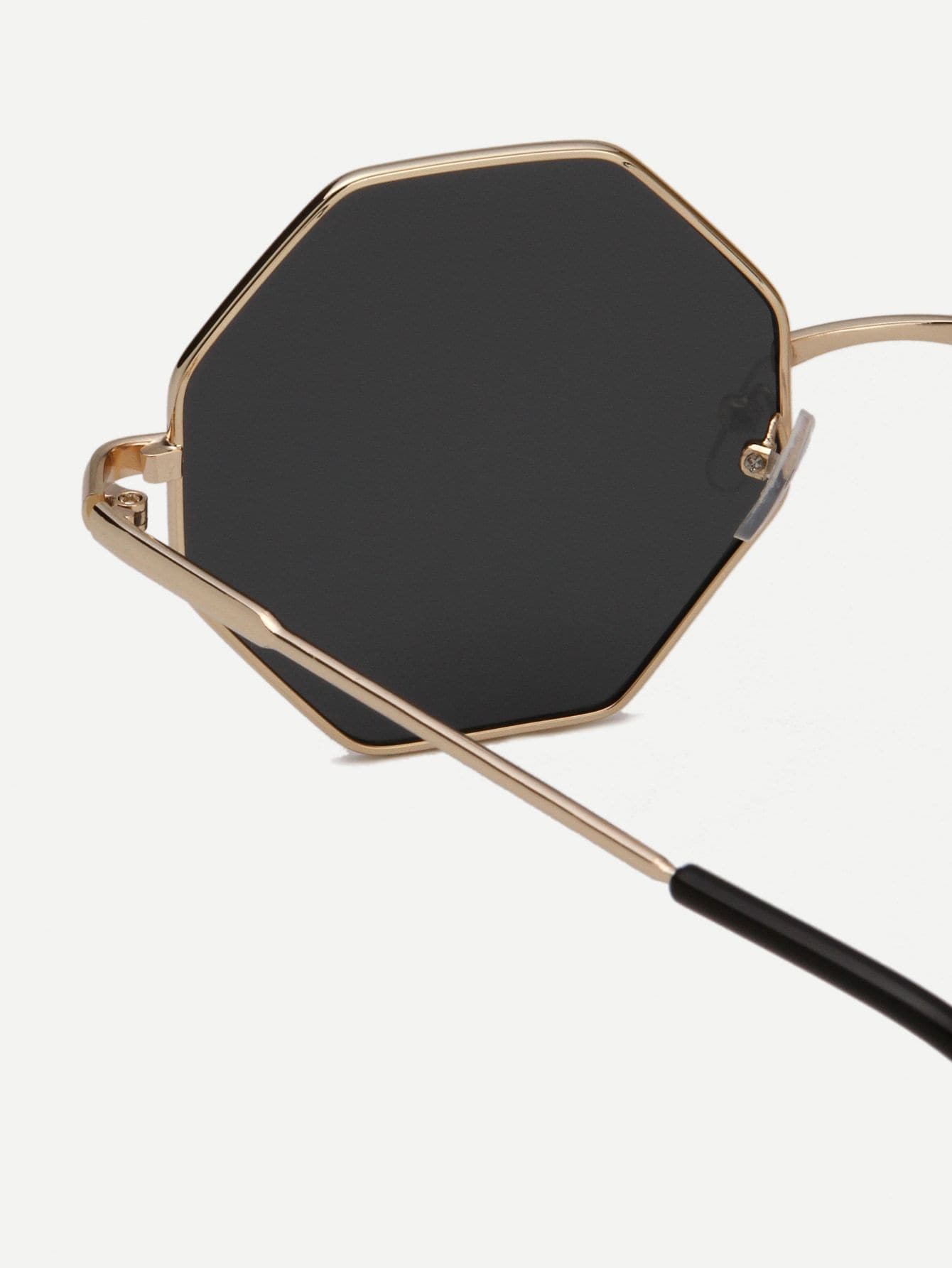 Men Metal Frame Polygon Lens Sunglasses