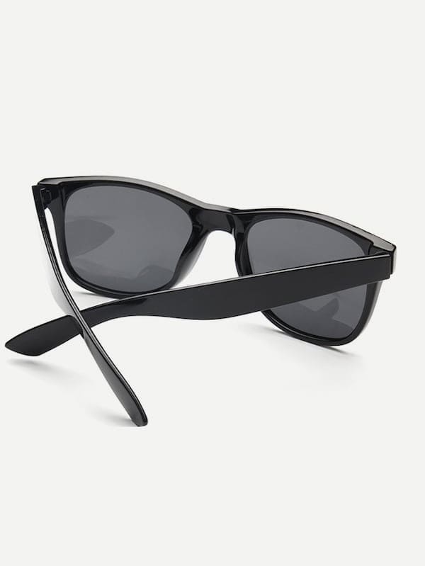 Black Basic Metal Detail Sunglasses