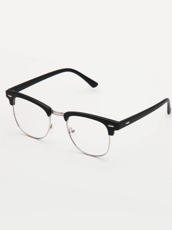 Black and White Semi Rimless Glasses