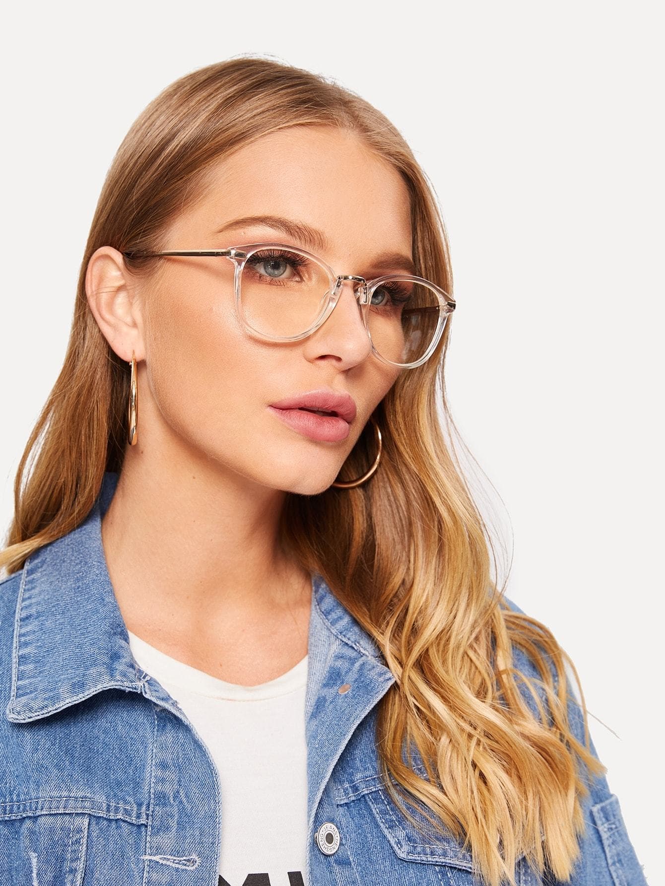 Metal Detail Tortoiseshell Frame Glasses