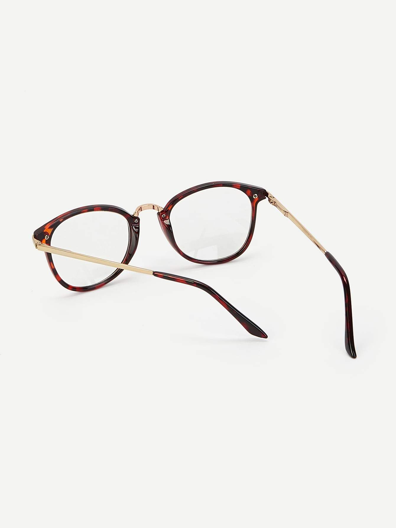 Metal Detail Tortoiseshell Frame Glasses
