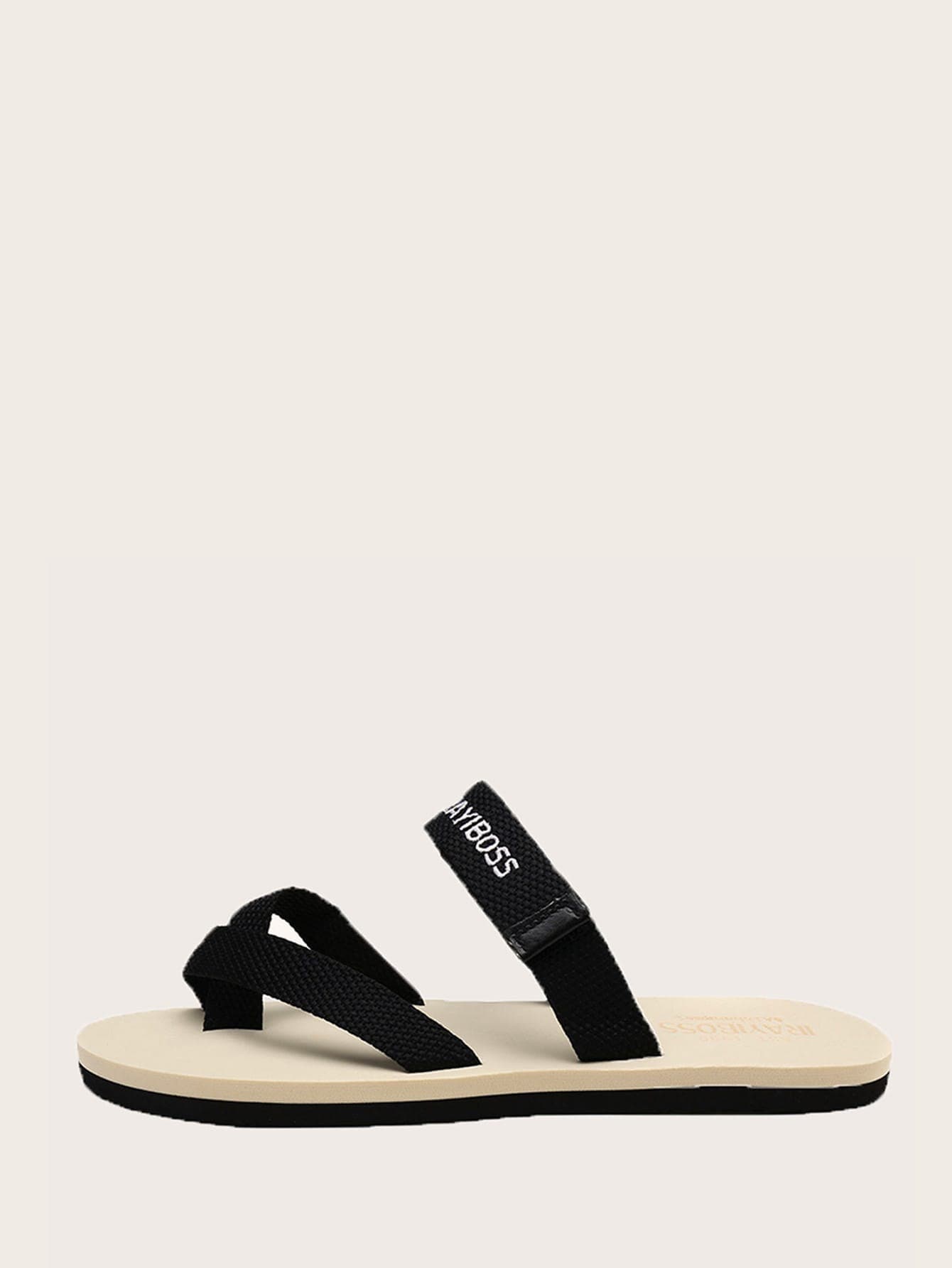 Open Toe Ring Embroidered Sandals