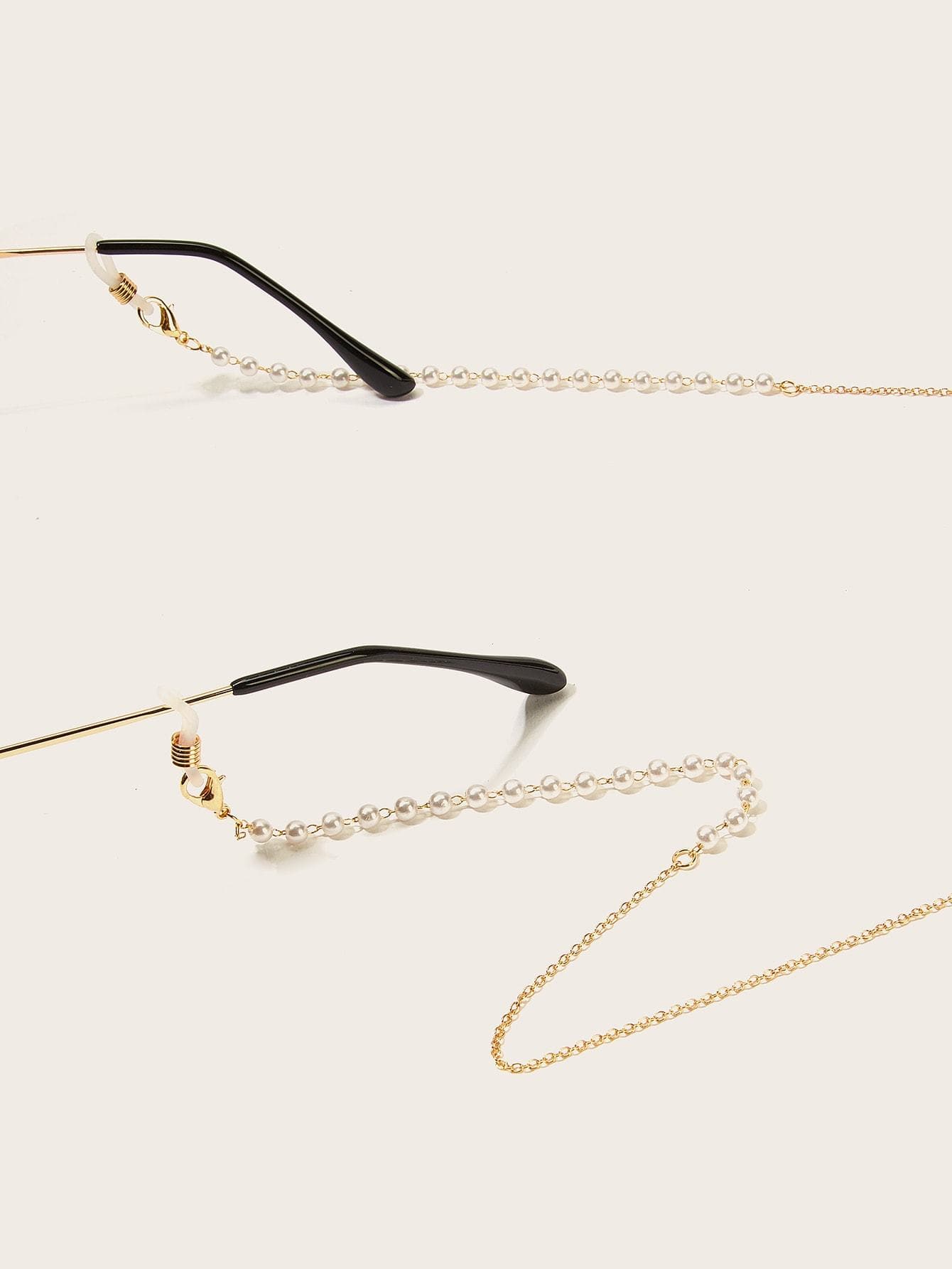 Faux Pearl Beaded Metal Glasses Chain