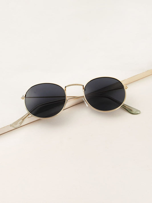 Black Metal Frame Tinted Lens Sunglasses