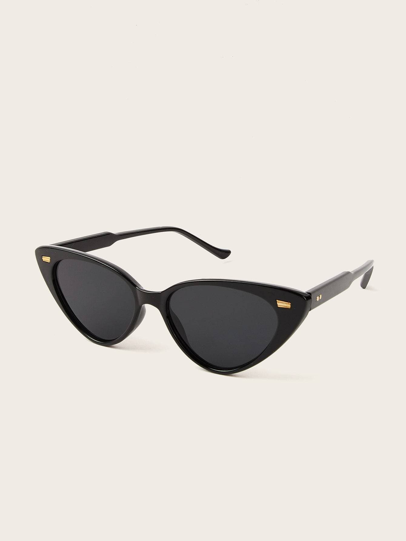 Black Metal Detail Cat Eye Sunglasses