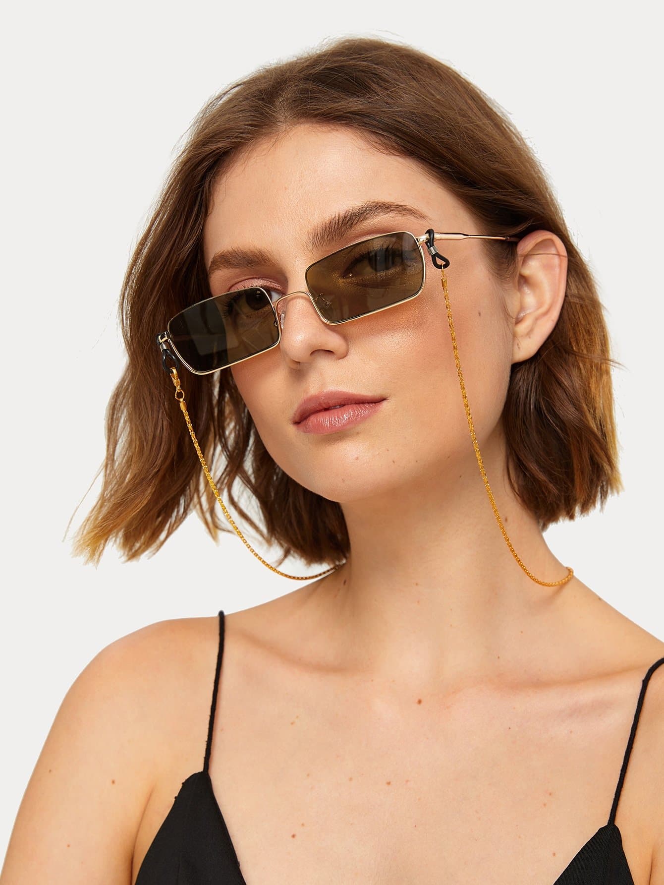 Gold Metallic Glasses Chain