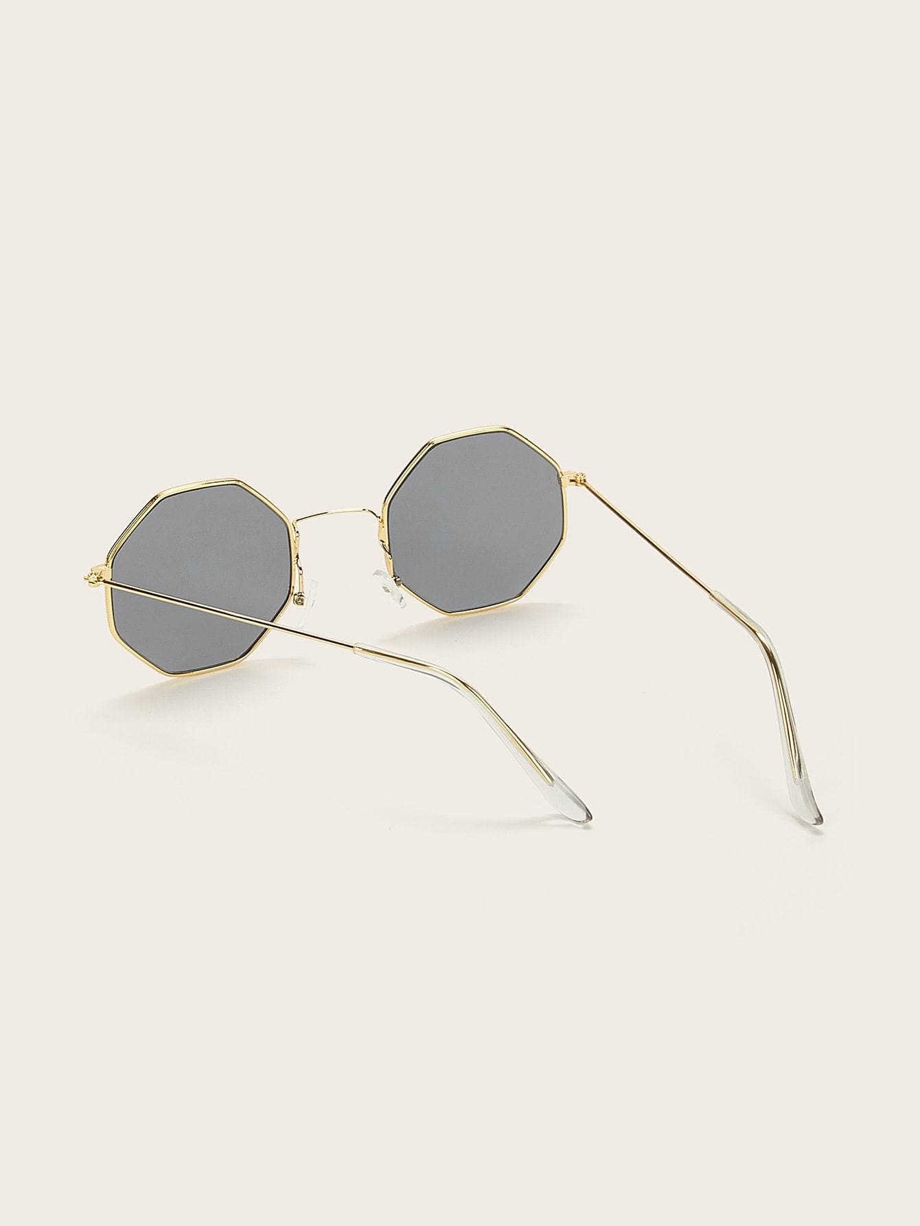 Grey Hobo Octagon Frame Tinted Lens Sunglasses