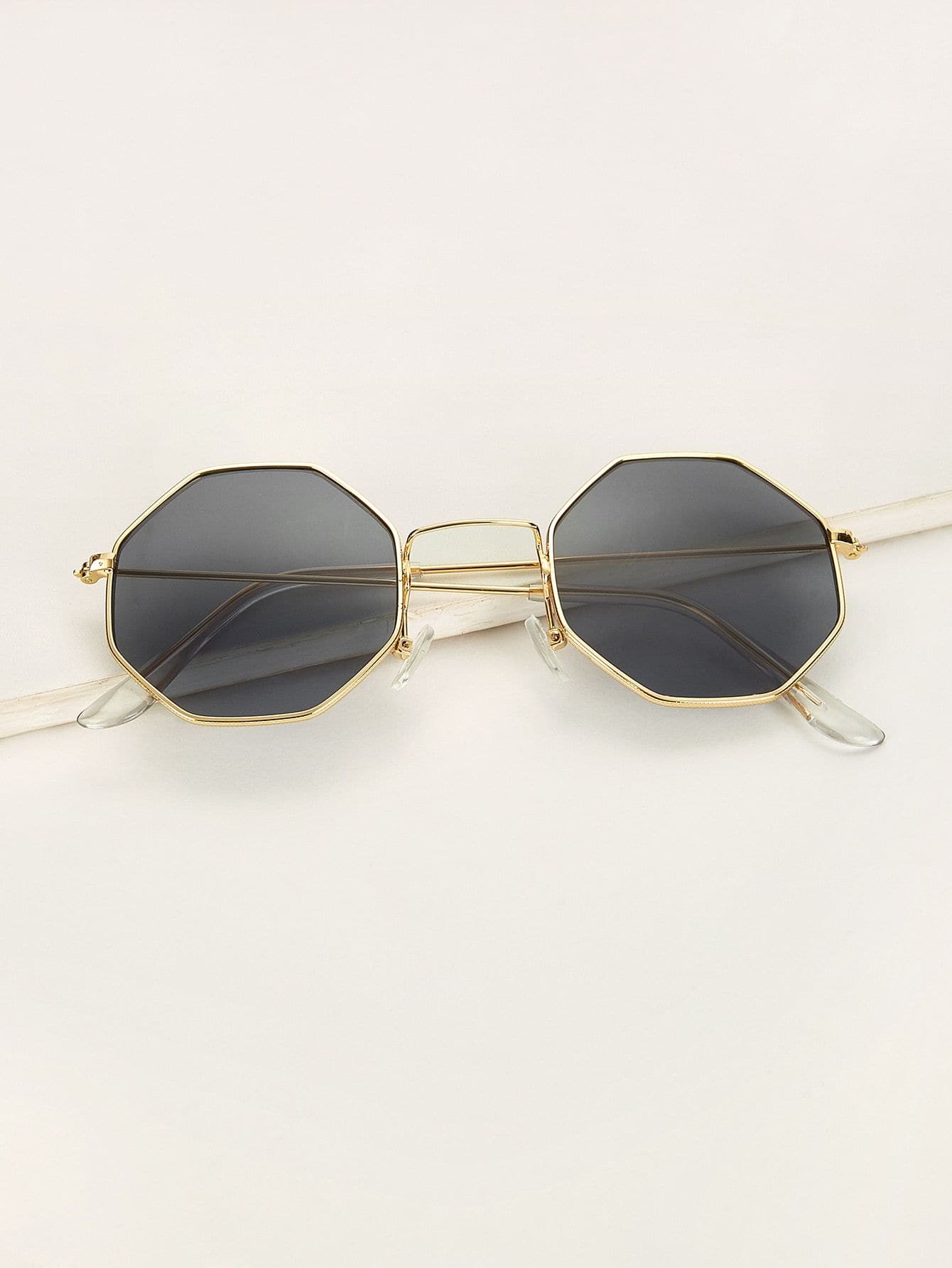 Grey Hobo Octagon Frame Tinted Lens Sunglasses