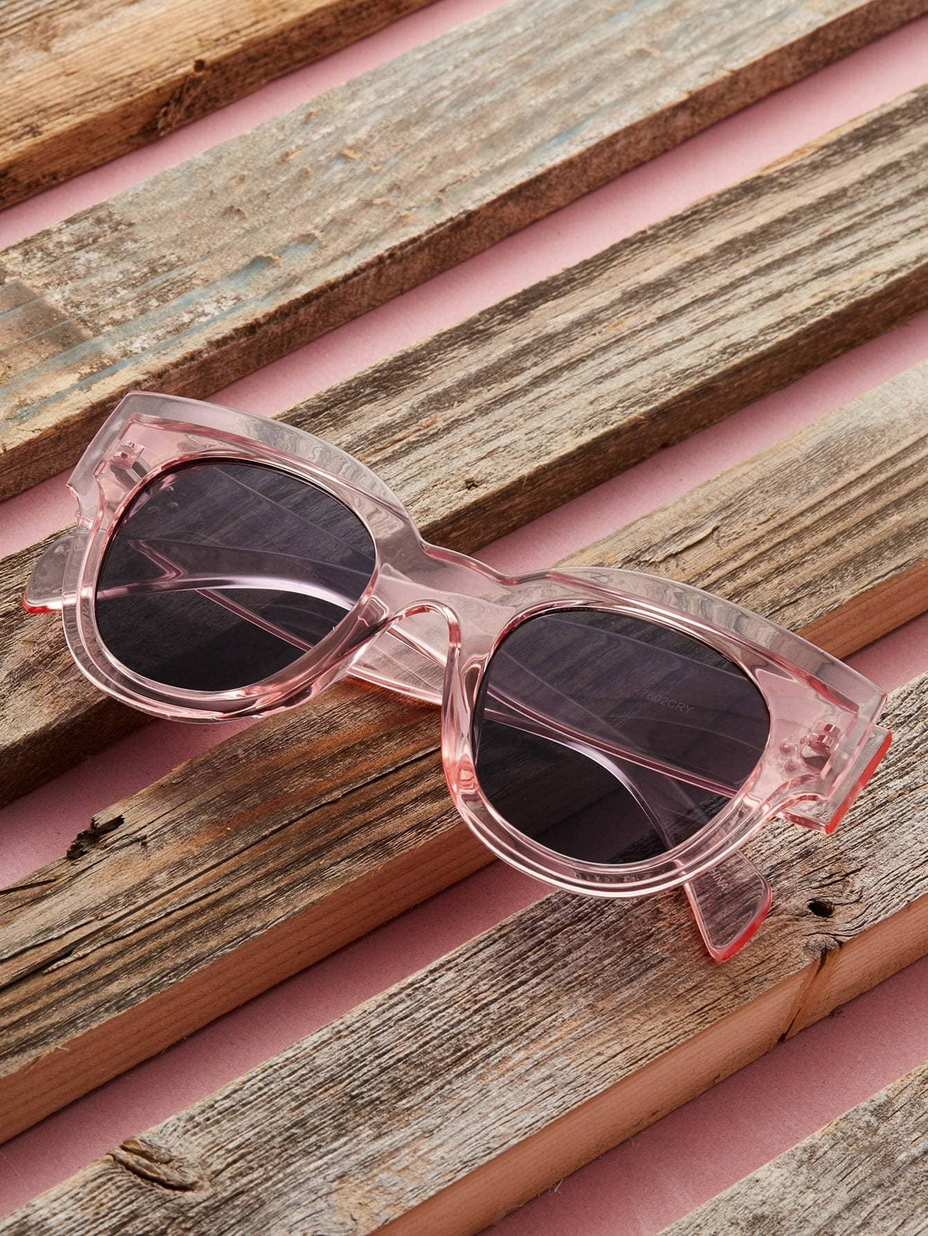 Large Wayfarer Style Clear Acrylic Sunglasses