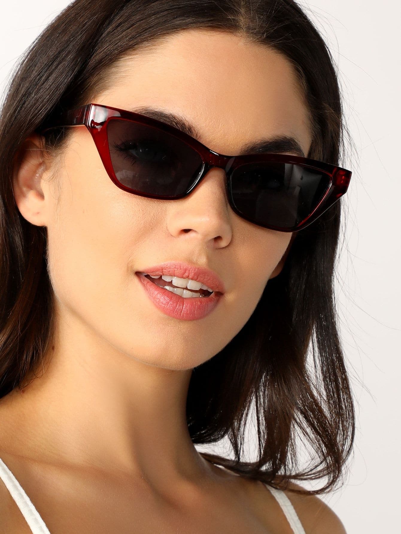 Sporty Wayfarer Style Clear Acrylic Sunglasses