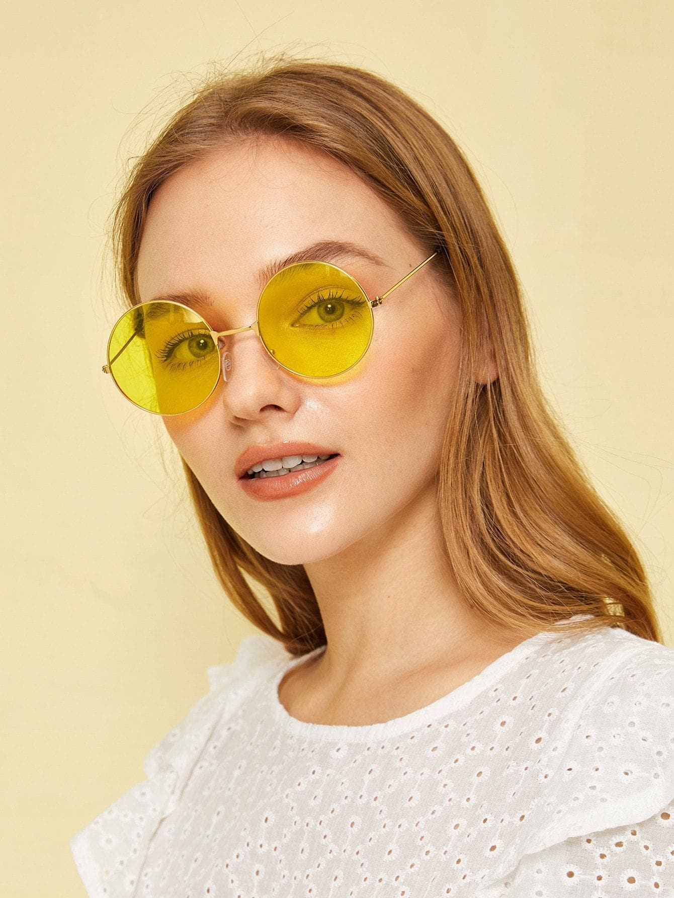 Round Frame Tinted Sunglasses