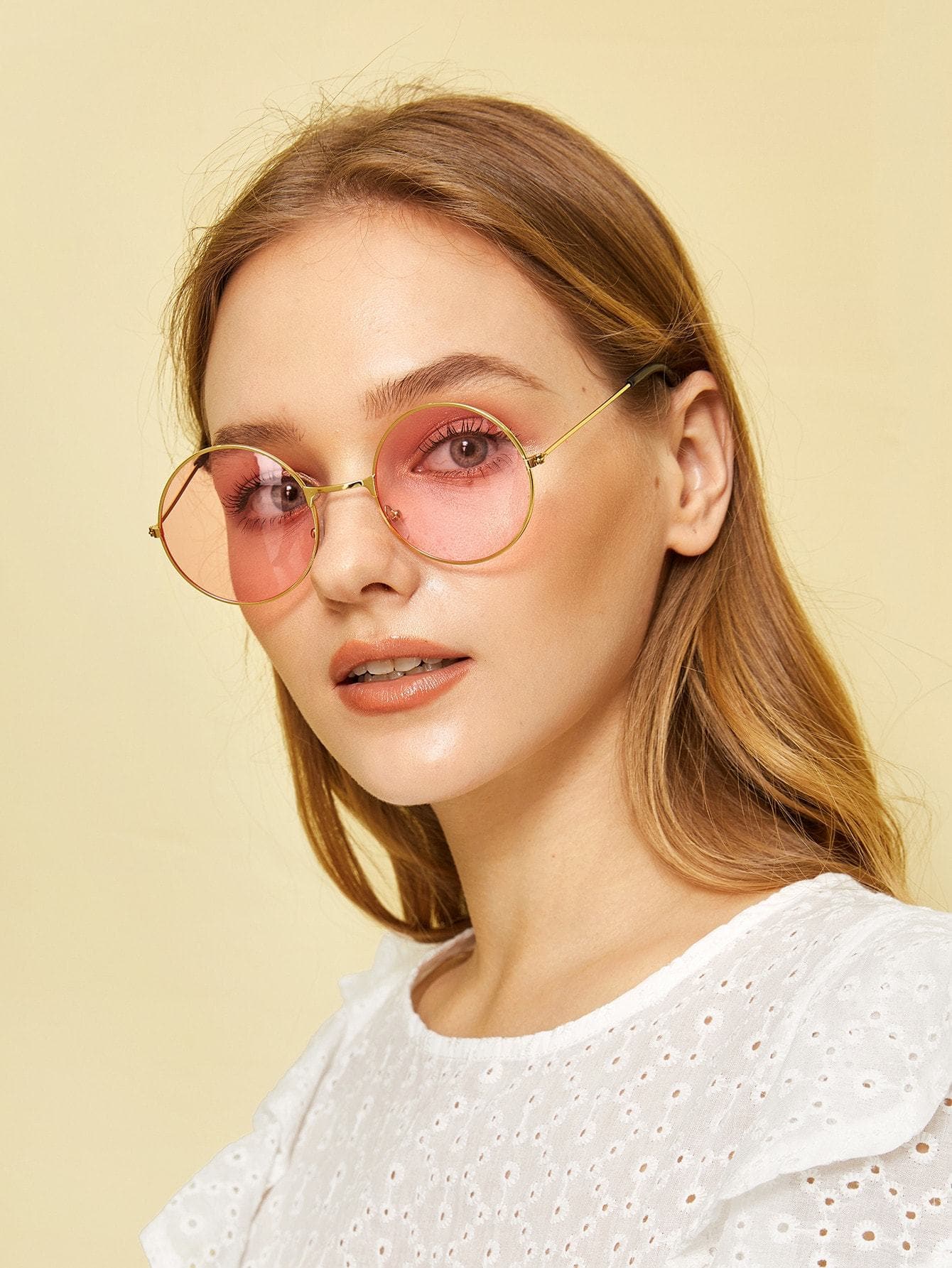 Round Frame Tinted Sunglasses