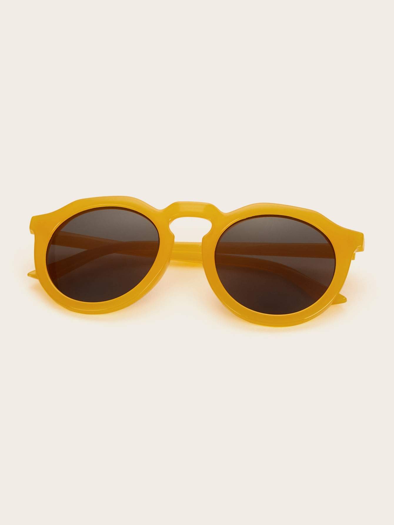 Yellow Two Tone Round Lens Sunglasses