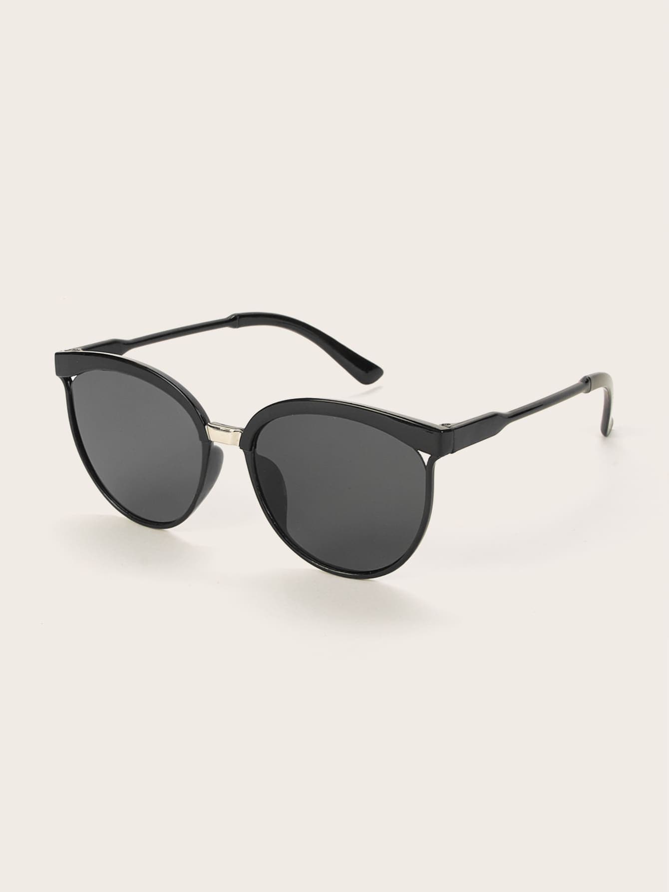 Black Plain Frame Tinted Lens Sunglasses