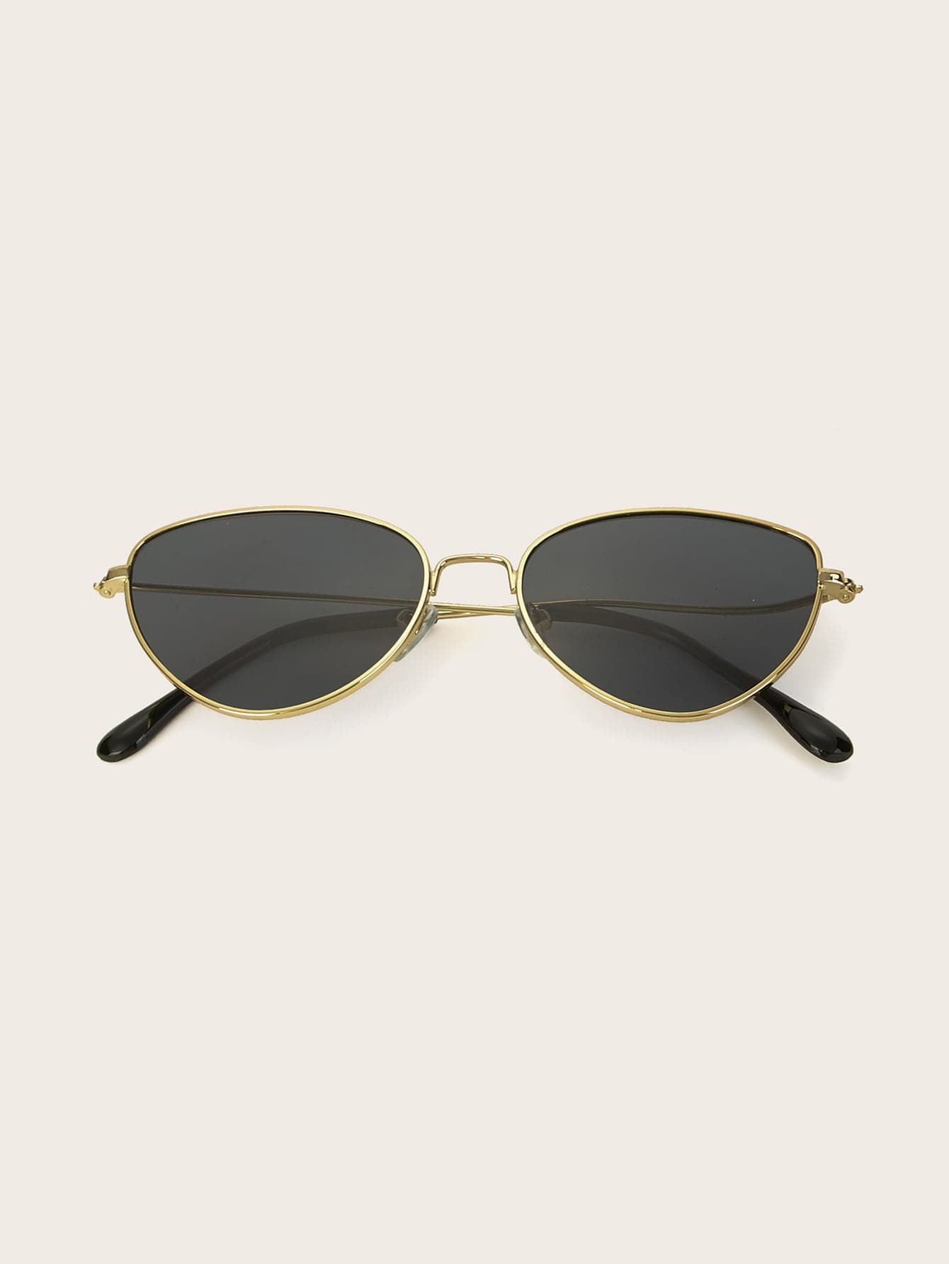 Black Cat Eye Metal Frame Sunglasses