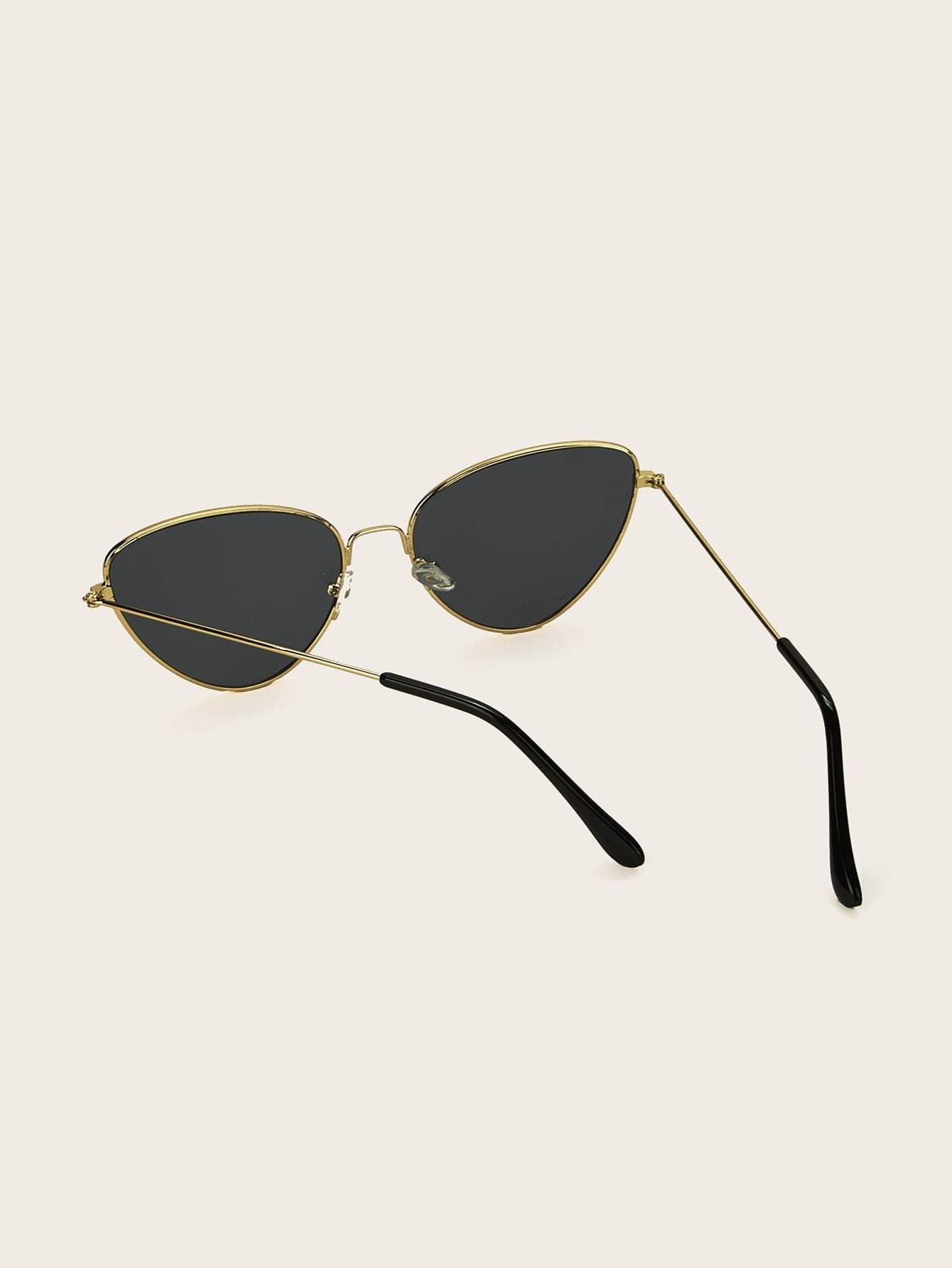 Black Cat Eye Metal Frame Sunglasses