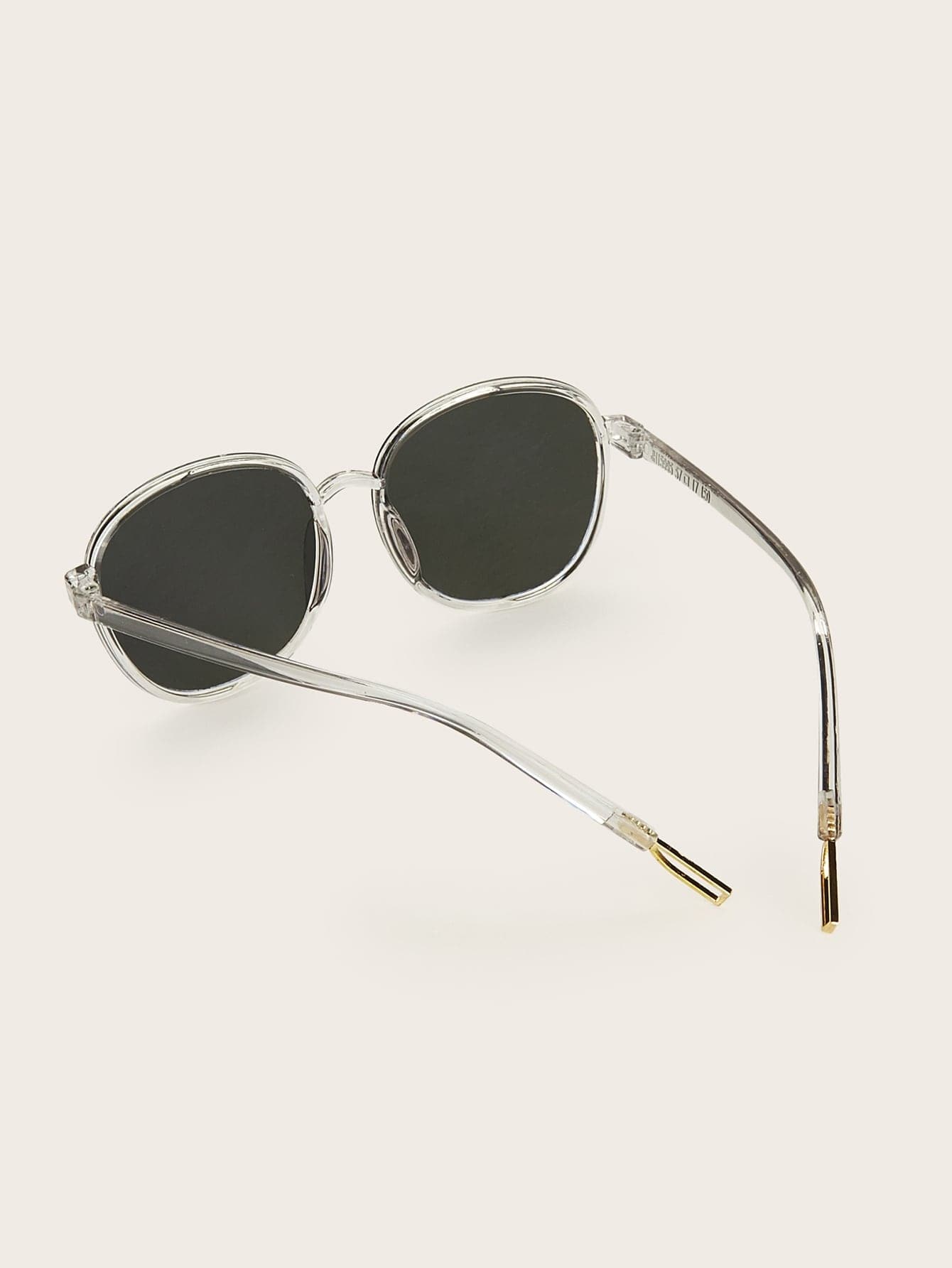 Grey Transparent Frame Flat Lens Sunglasses