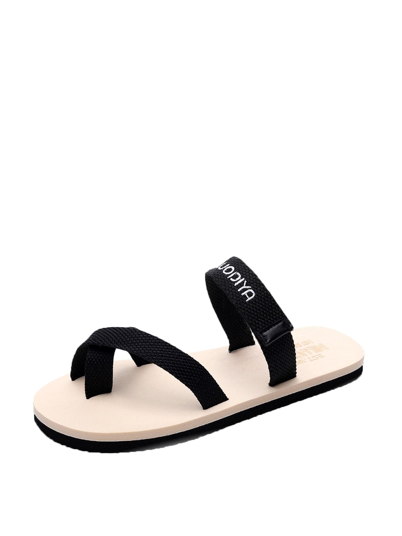 Open Toe Ring Embroidered Sandals