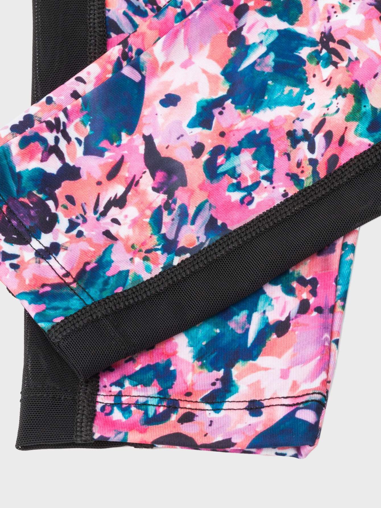 Wide Waistband Mesh Insert Tie Dye Leggings