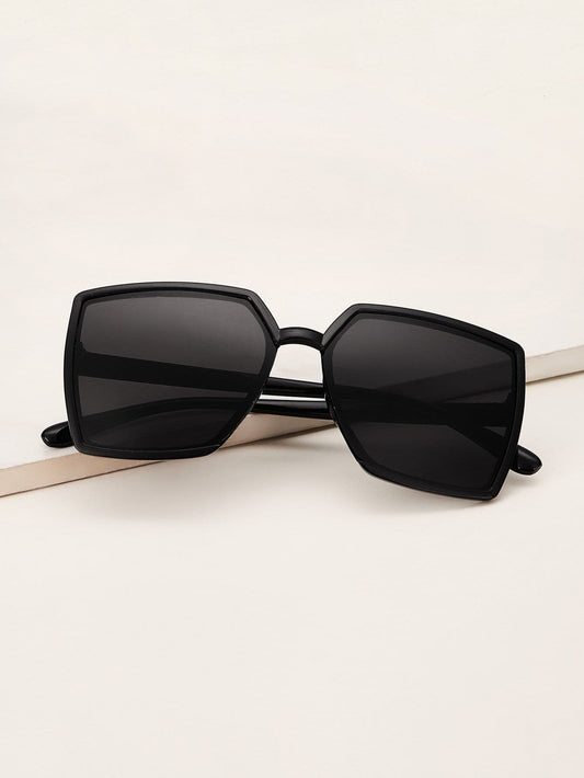 Black Plain Square Sunglasses