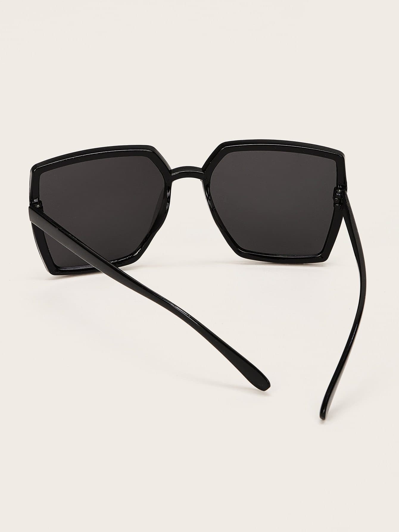Black Plain Square Sunglasses