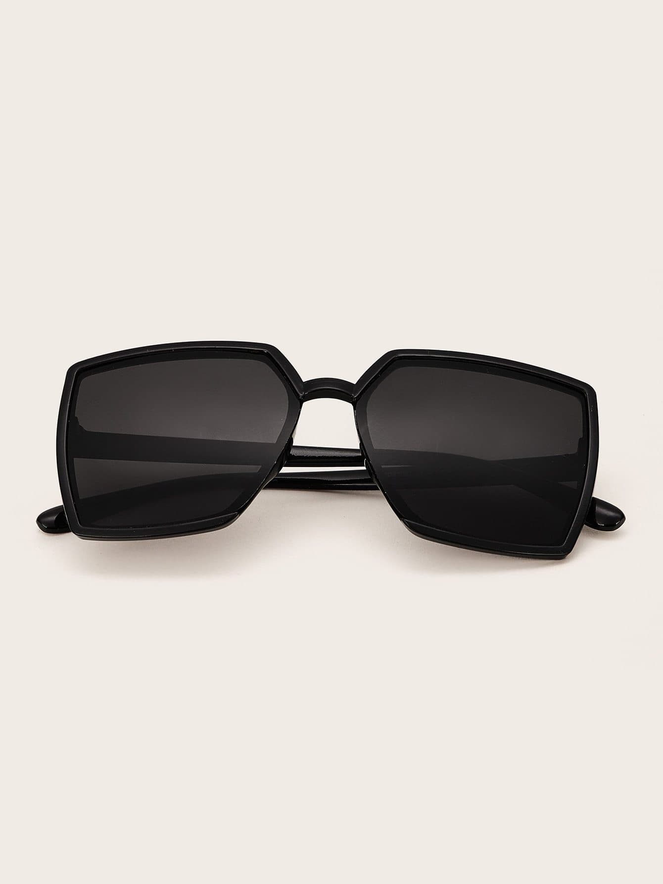 Black Plain Square Sunglasses