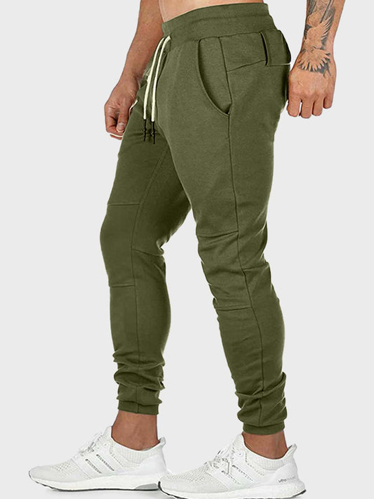 Zip Detail Drawstring Mid Waist Sweatpants