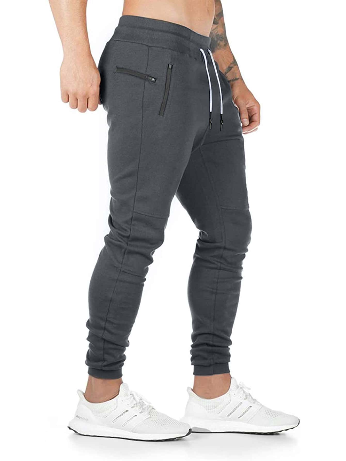 Zip Detail Drawstring Mid Waist Sweatpants