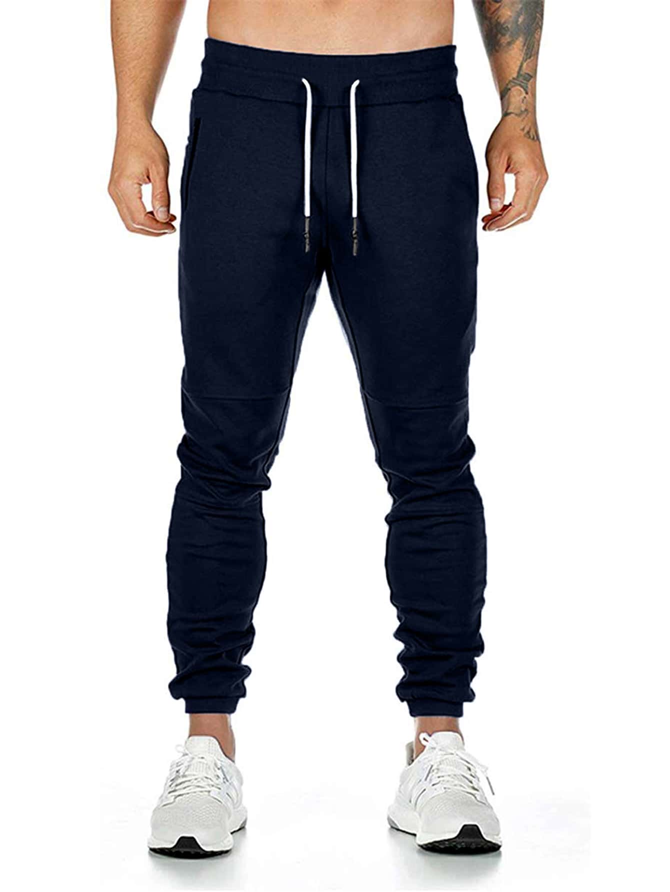 Zip Detail Drawstring Mid Waist Sweatpants